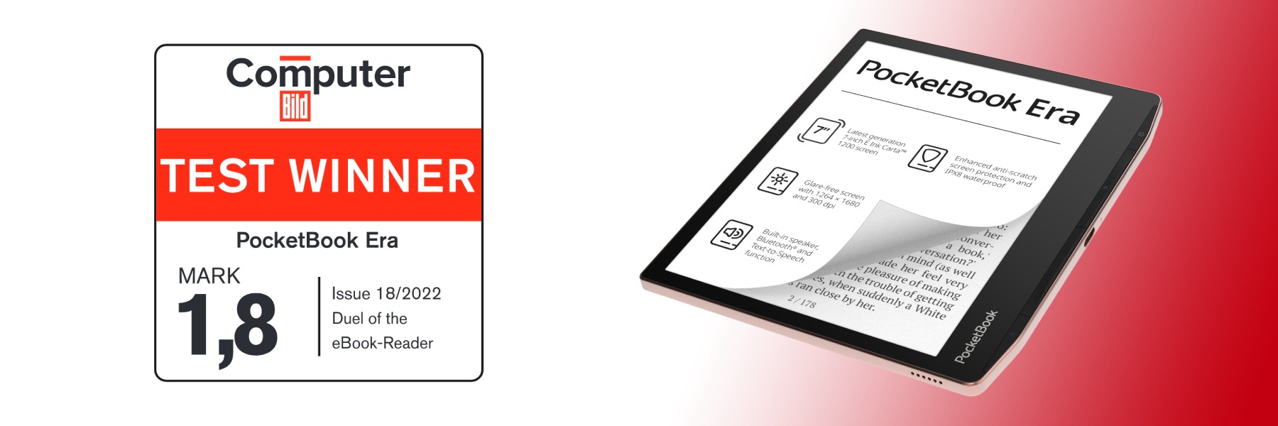 PocketBook Era voitti Computer Bild:in suuren e-lukijatestin
