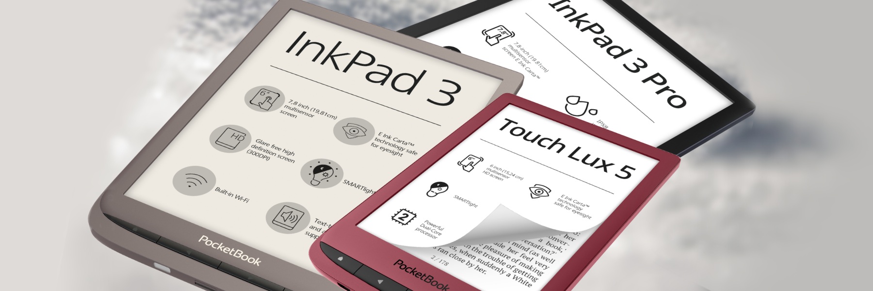 Laiteohjelmistoversio 6.7 viiteen PocketBook-malliin: parempi äänentoisto ja muita parannuksia